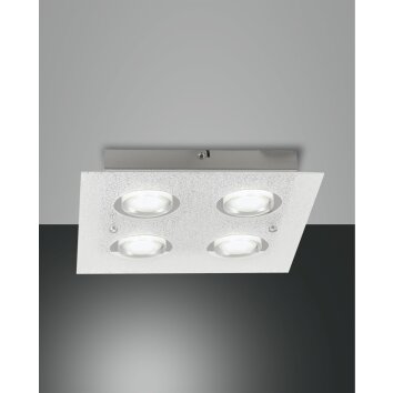 Plafonnier Fabas Luce Bali LED Argenté, 4 lumières