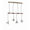 Suspension Trio-Leuchten Timber Bois foncé, 4 lumières
