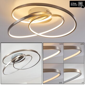 Plafonnier Chute LED Nickel mat, 1 lumière