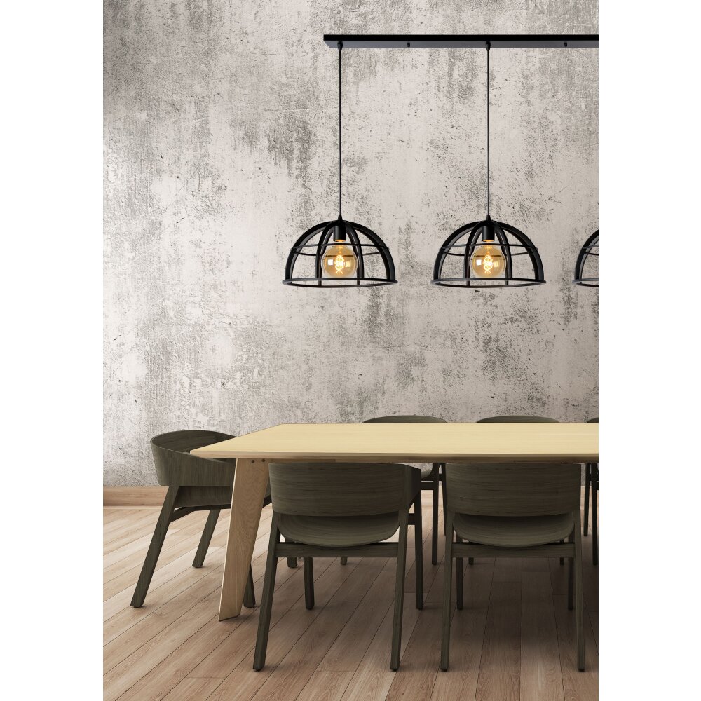 Suspension Lucide DIKRA Noir, 3 lumières main product photo