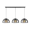 Suspension Lucide DIKRA Noir, 3 lumières