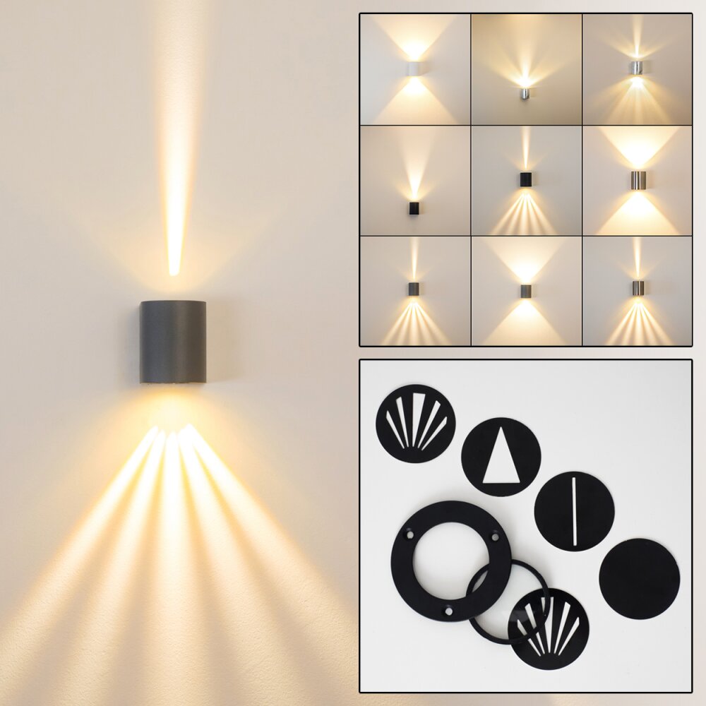 Applique murale d'extérieur Mora LED Gris, 2 lumières main product photo