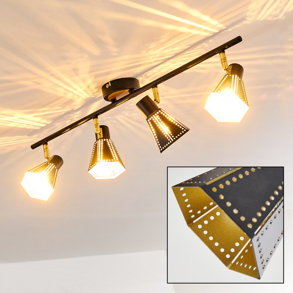 Plafonnier Vantaa Noir doré, 4 lumières main product photo