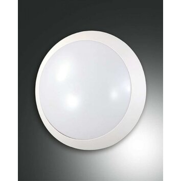 Applique extérieure Fabas Luce WIGTON Blanc, 1 lumière, Détecteur de mouvement