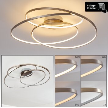 Plafonnier Chute LED Nickel mat, 1 lumière