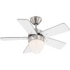 Ventilateur Globo MARVA Acier inoxydable, Gris, Nickel mat, Blanc, 1 lumière