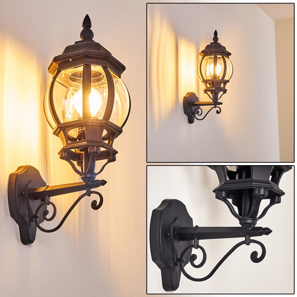 Applique murale d'extérieur Lentua Noir, 1 lumière main product photo