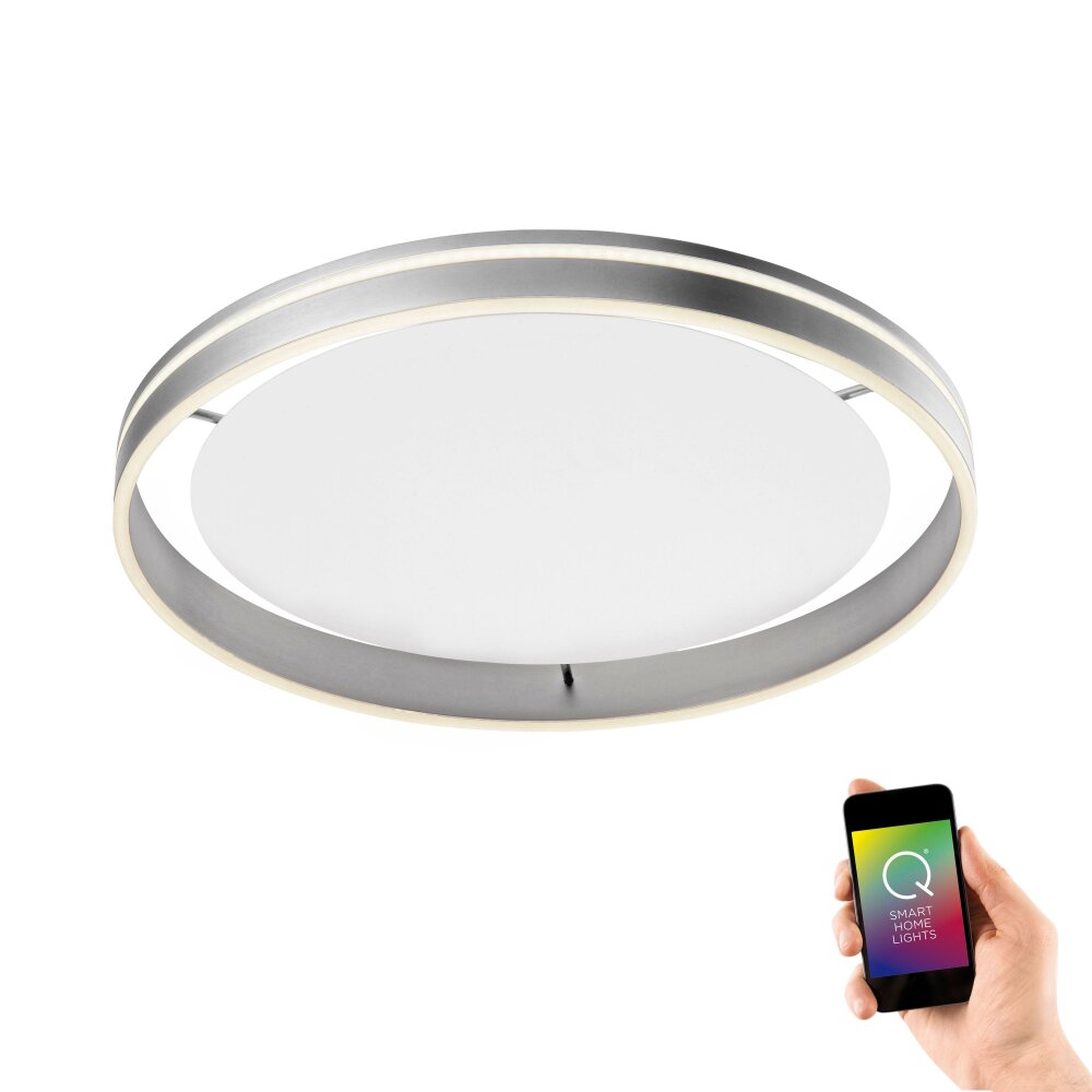 Plafonnier Paul Neuhaus Q-VITO LED Acier inoxydable, 1 lumière, Télécommandes main product photo
