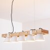 Suspension Oksbol Bois clair, Blanc, 5 lumières