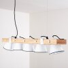 Suspension Oksbol Bois clair, Blanc, 5 lumières