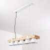 Suspension Oksbol Bois clair, Blanc, 5 lumières