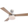 Ventilateur Globo ALANA Acier inoxydable, Nickel mat, 2 lumières, Télécommandes