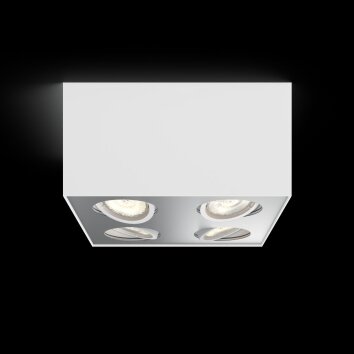 Plafonnier Philips Box LED Blanc, 4 lumières