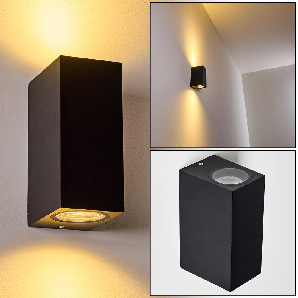 Applique murale d'extérieur Nordborg LED Noir, 2 lumières main product photo