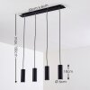 Suspension Zuoz Noir, 4 lumières