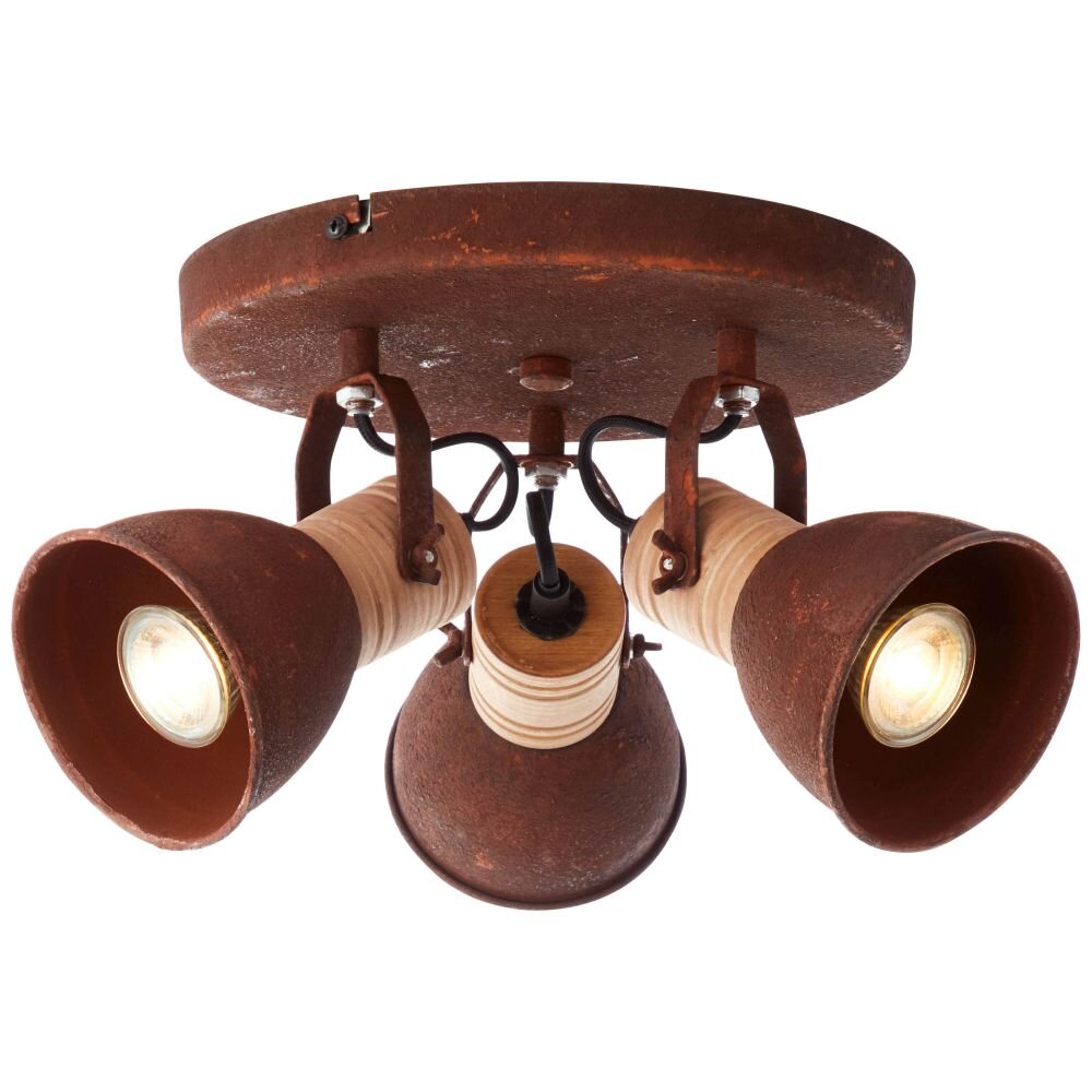 Spot Brilliant Frieda Bois foncé, Rouille, 3 lumières main product photo