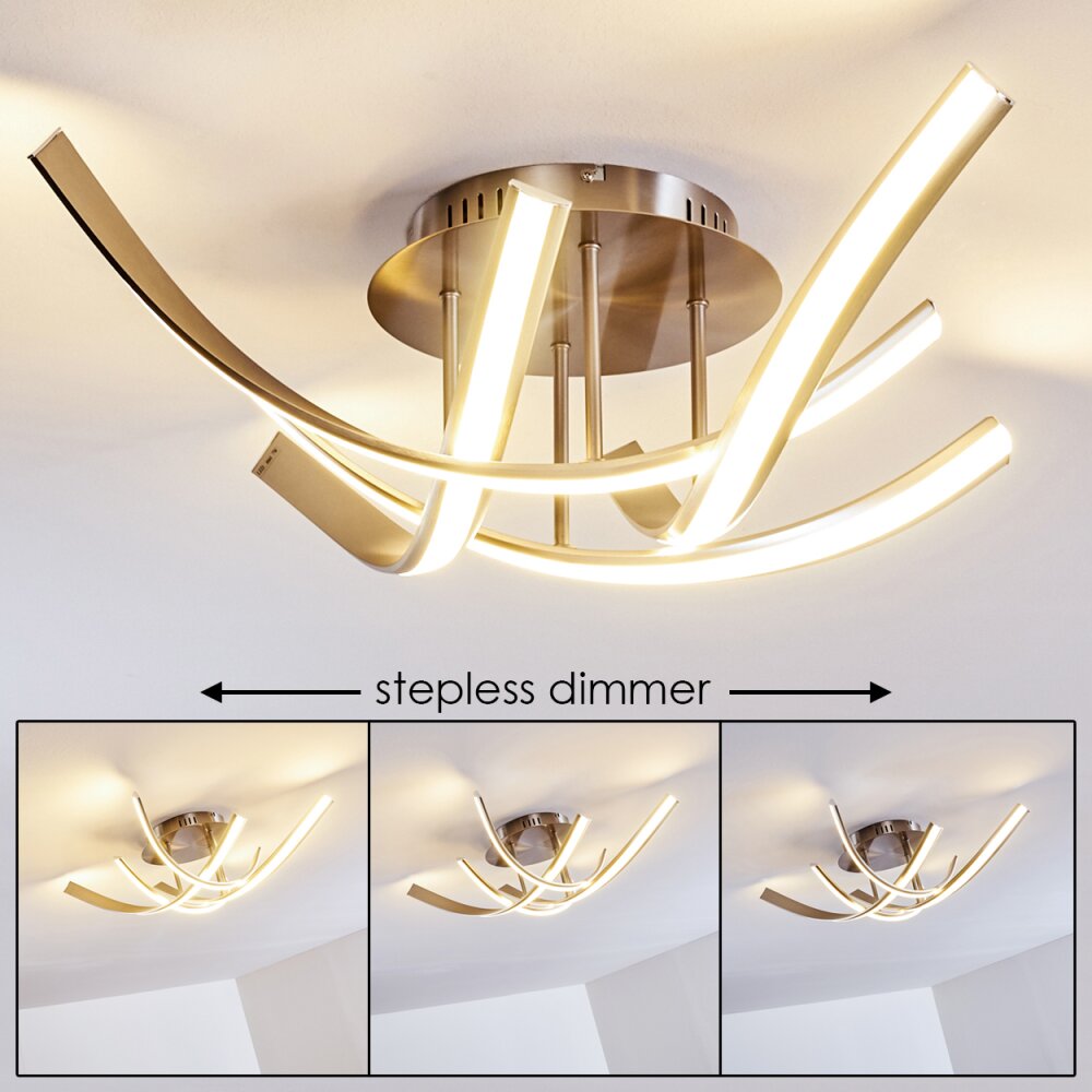 Plafonnier Aranu LED Nickel mat, 4 lumières main product photo