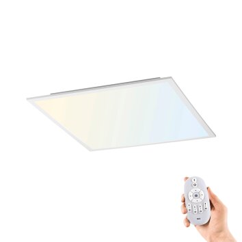 Plafonnier Leuchten-Direkt FLAT LED Blanc, 1 lumière, Télécommandes