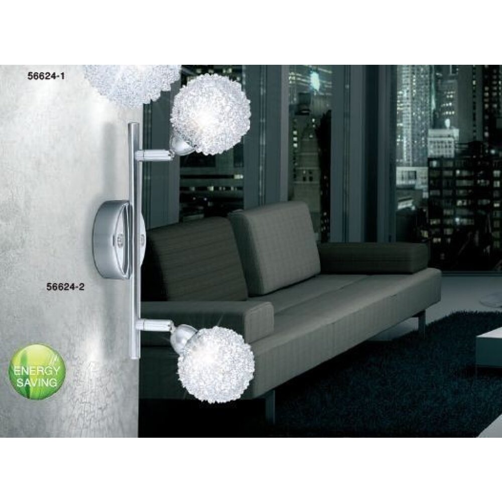 Spot Globo ORINA Chrome, Blanc, 2 lumières main product photo