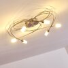 Plafonnier Gordola LED Acier brossé, 6 lumières