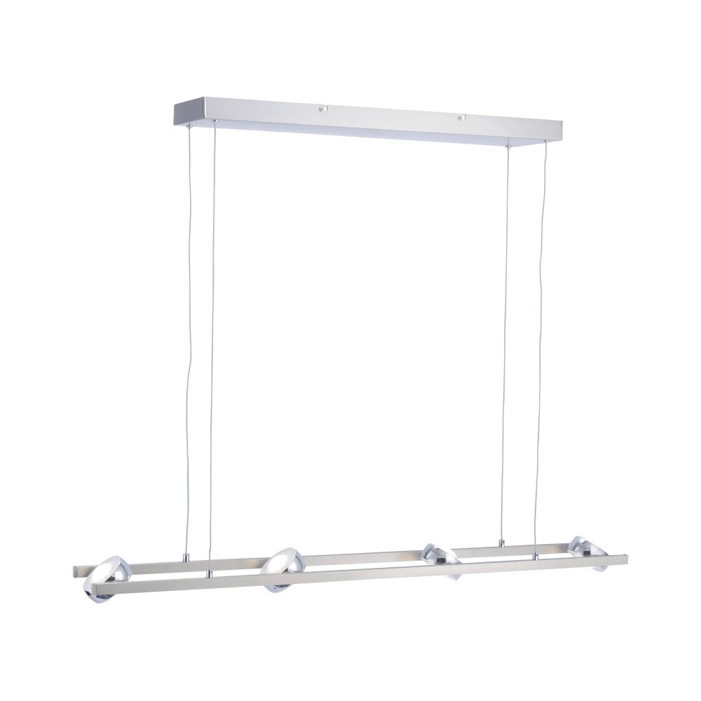 Suspension Leuchten Direkt Ls-OPTI LED Acier inoxydable, 8 lumières, Télécommandes, Changeur de couleurs main product photo