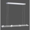 Suspension Leuchten Direkt Ls-OPTI LED Acier inoxydable, 8 lumières, Télécommandes, Changeur de couleurs
