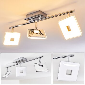 Plafonnier Vallorbe LED Chrome, 3 lumières