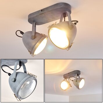 Plafonnier Butikon Gris, 2 lumières