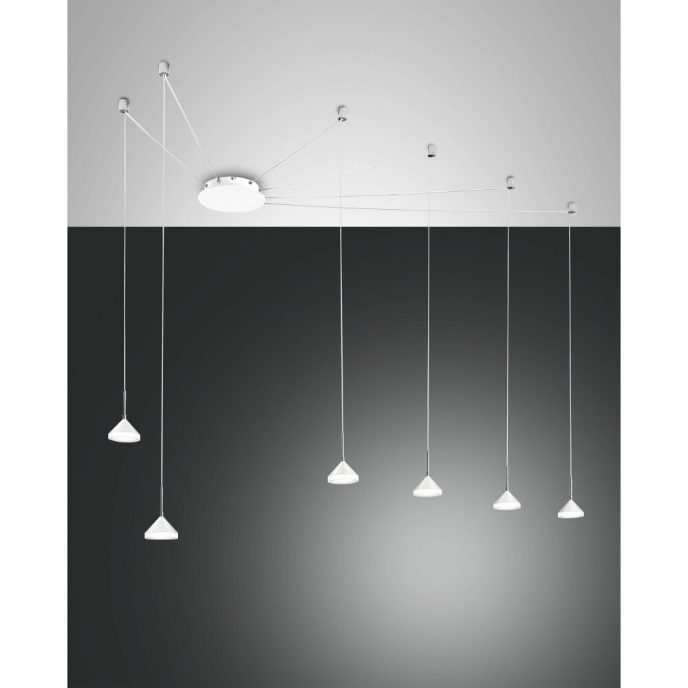Suspension Fabas Luce Isabella LED Blanc, 6 lumières main product photo