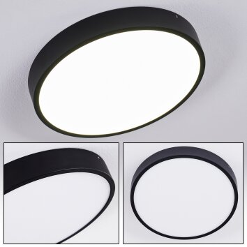 Plafonnier Kragos LED Noir, Blanc, 1 lumière
