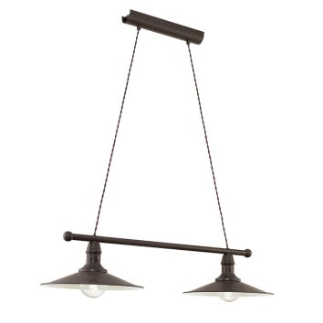 Lampe suspendue Eglo STOCKBURY Beige, Brun foncé, 2 lumières