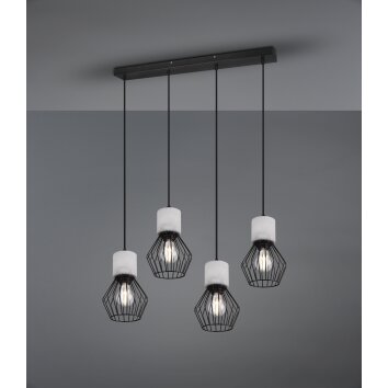Suspension Trio Jamiro Noir, 4 lumières