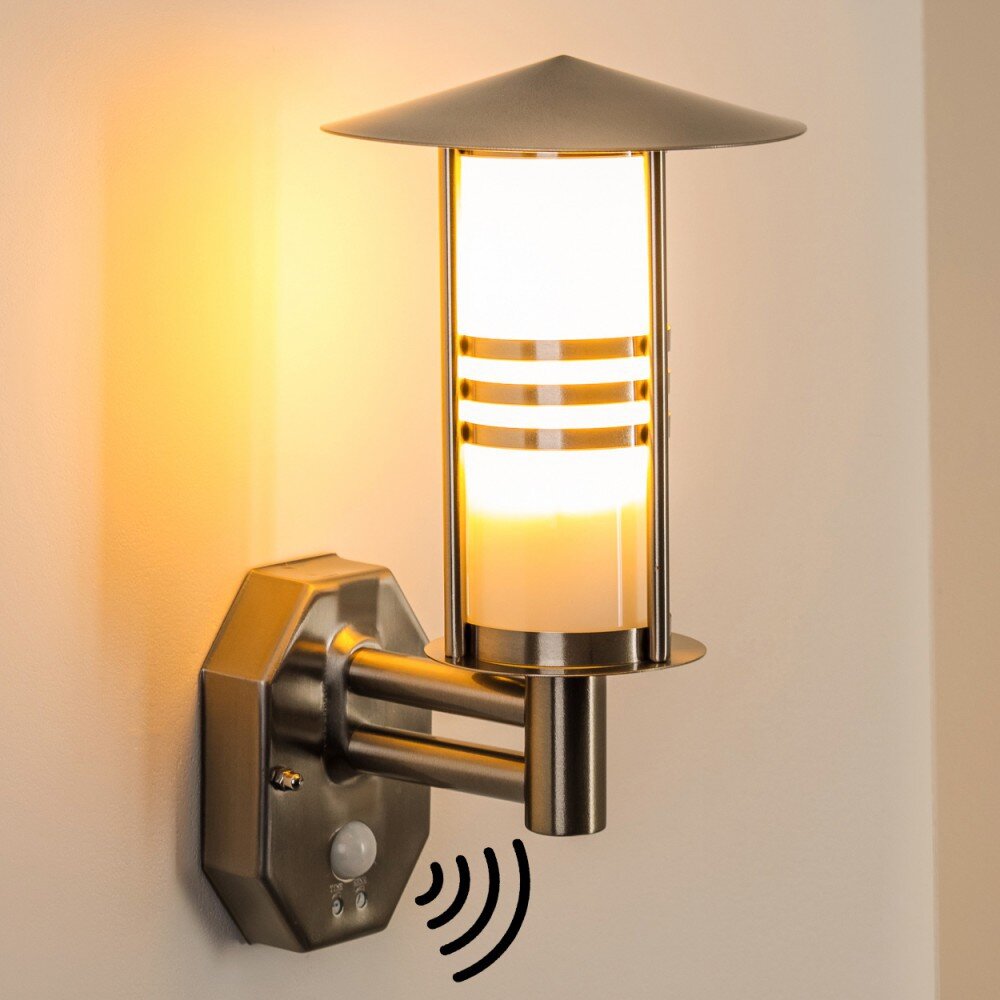Lampe murale d'extérieur Forli Acier inoxydable, 1 lumière, Détecteur de mouvement main product photo