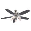 Ventilateur Globo JERRY Chrome, Acier inoxydable, Nickel mat, 5 lumières