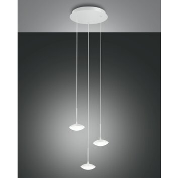 Suspension Fabas Luce Hale LED Blanc, 3 lumières