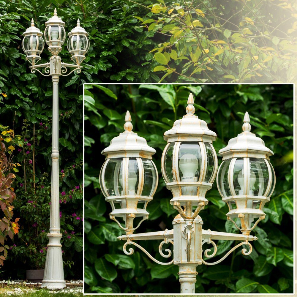 Réverbère Kobe Or, Blanc, 3 lumières main product photo