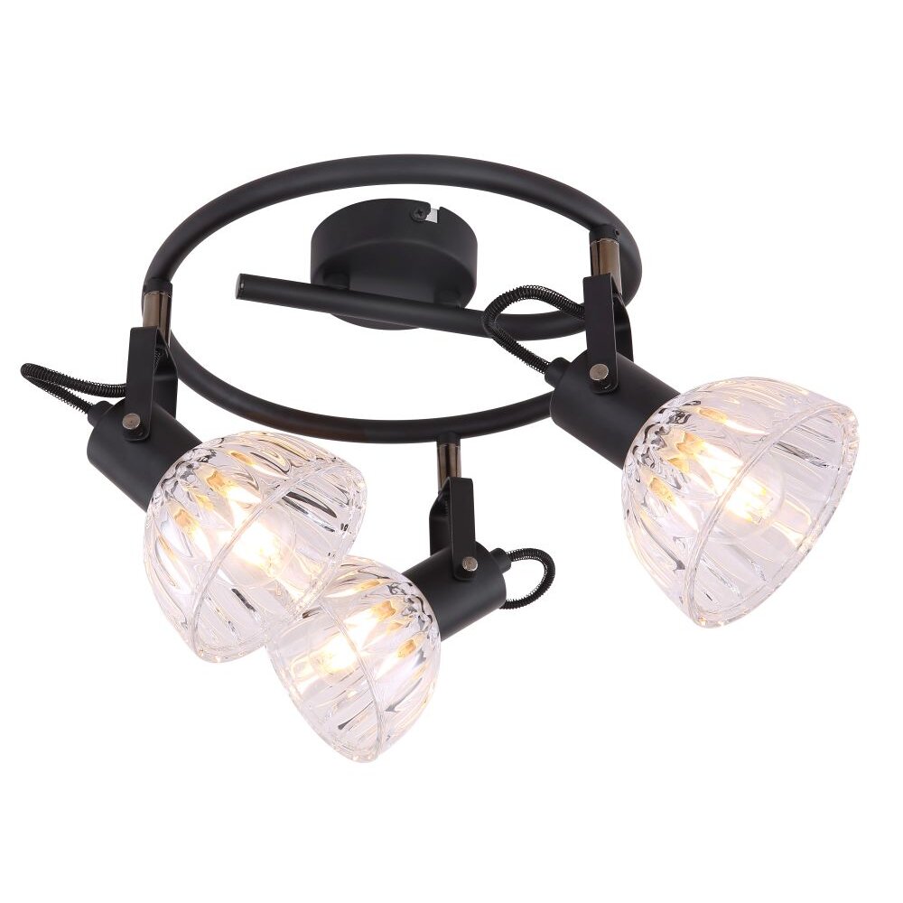 Spot Globo DRABO Noir, 3 lumières main product photo