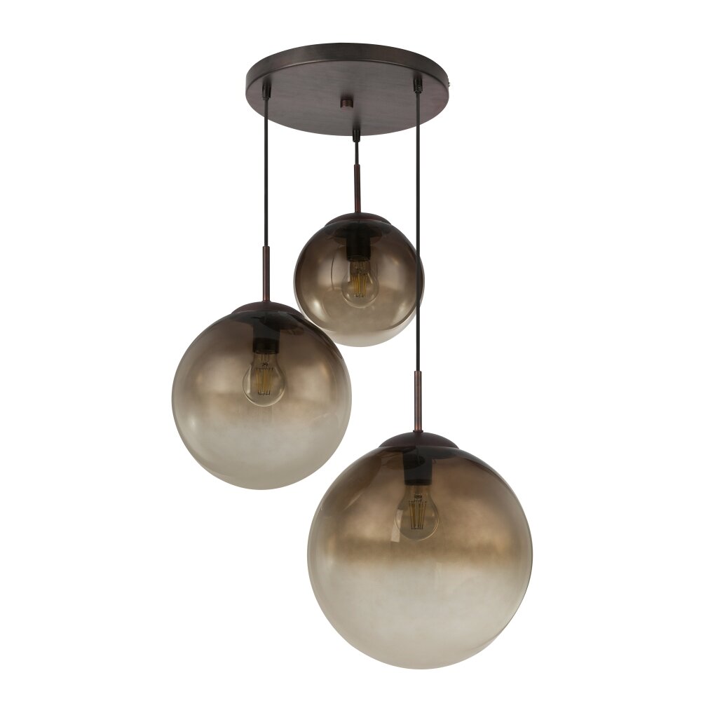 Suspension Globo VARUS Brun, 3 lumières main product photo