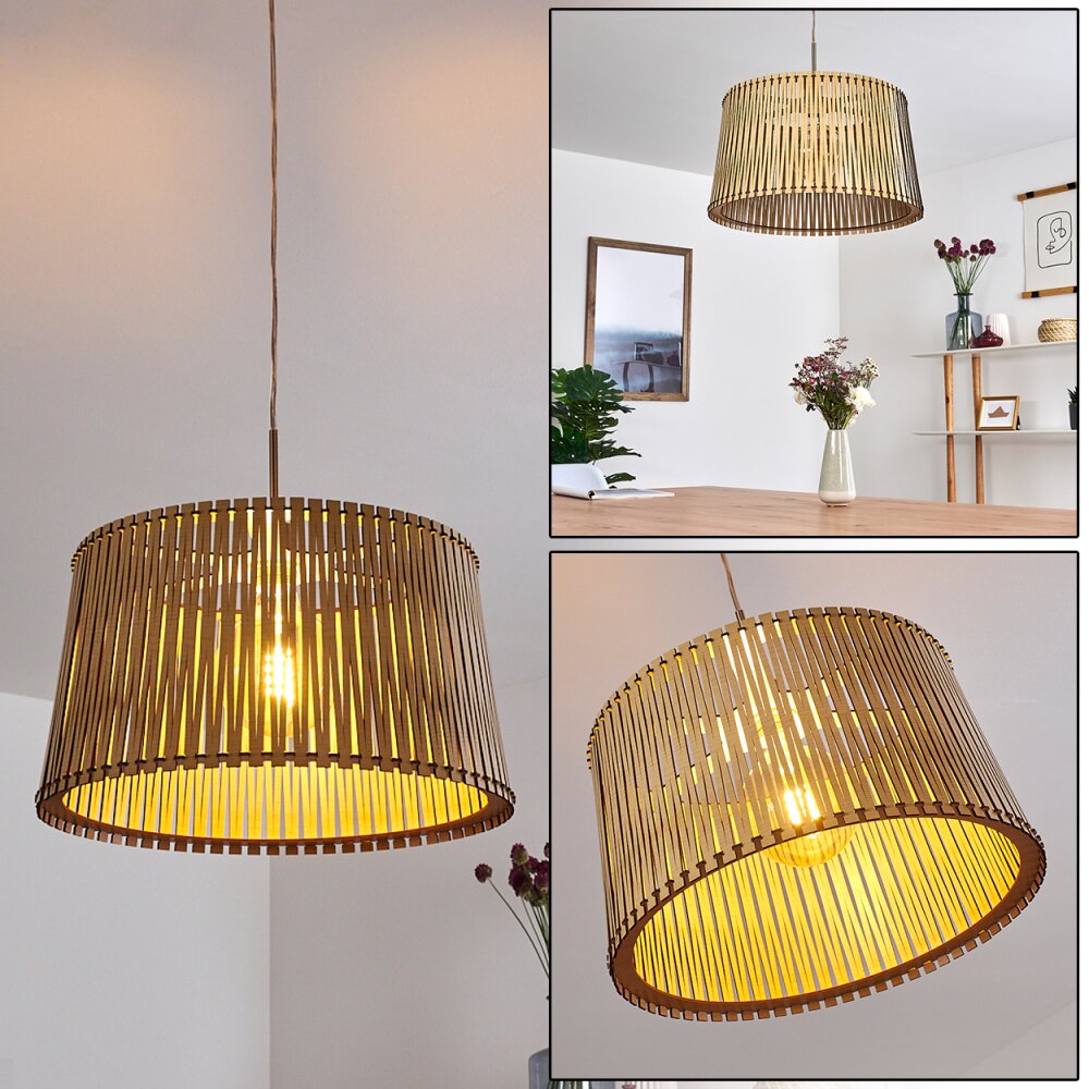 Suspension Timmele Bois clair, Nickel mat, 1 lumière main product photo