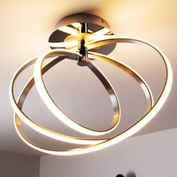 Plafonnier LED Trio Corland Chrome, 1 lumière