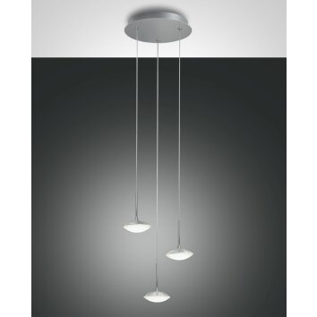 Suspension Fabas Luce Hale LED Aluminium, 3 lumières