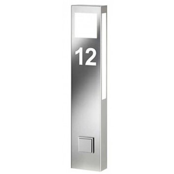 Paulo Numéro de maison lumineux, Eclairage de chemin Luminaires CMD couleur acier inoxydable, 1 lumière