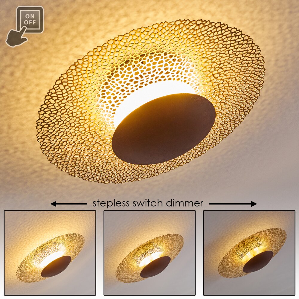 Plafonnier Sunrise LED Or, Rouille, 1 lumière main product photo
