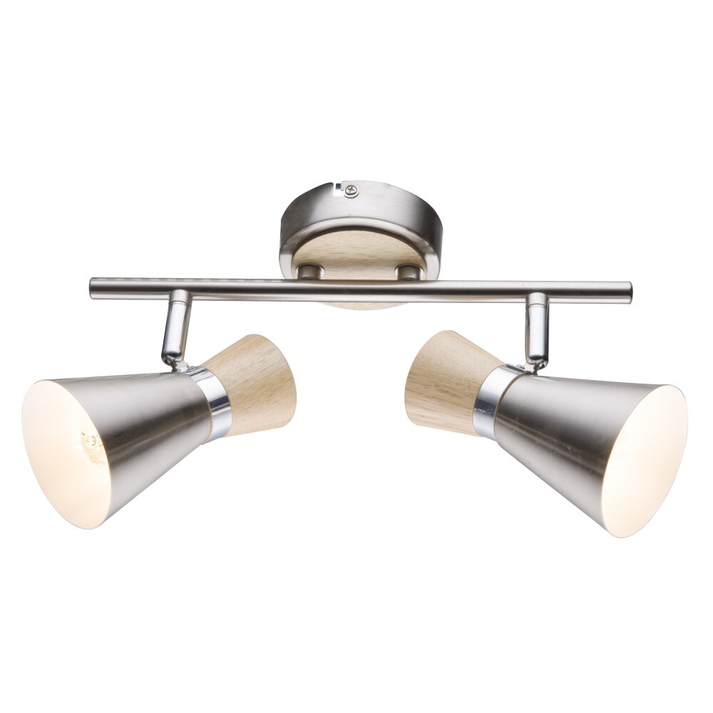 Spot de plafond Globo Nickel mat, 2 lumières main product photo