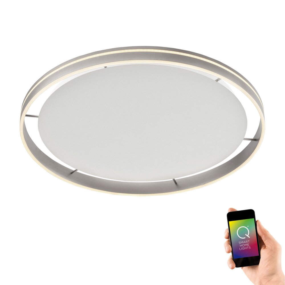 Plafonnier Paul Neuhaus Q-VITO LED Acier inoxydable, 1 lumière, Télécommandes main product photo