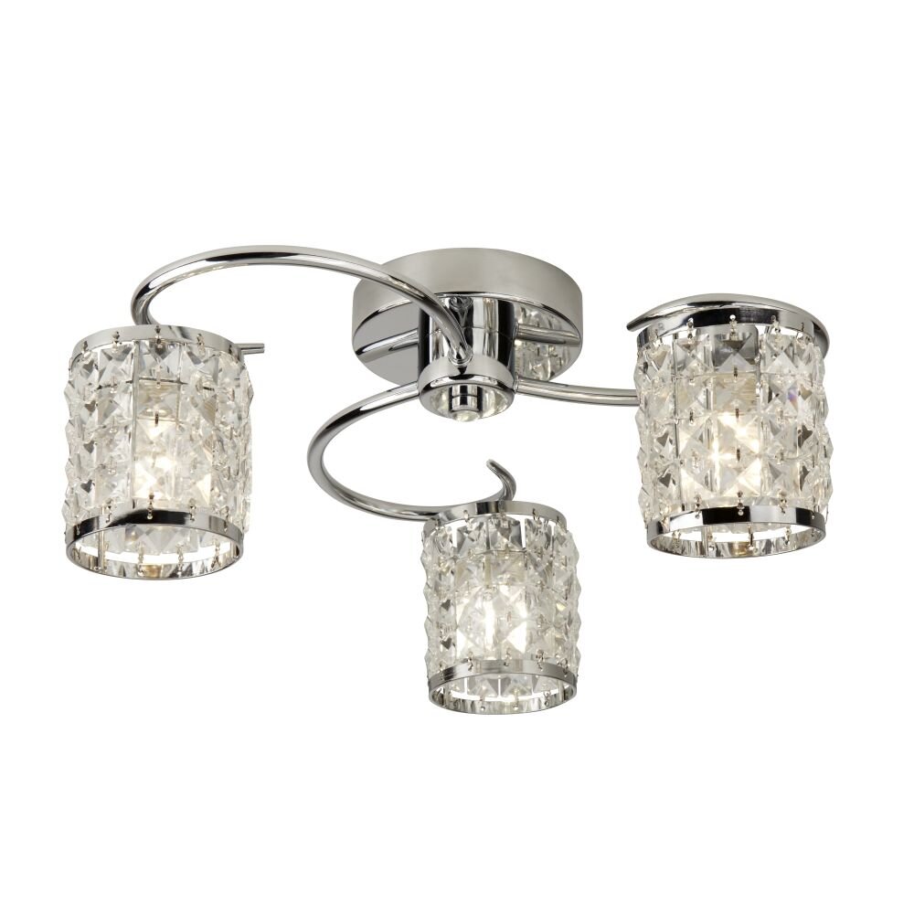 Plafonnier Searchlight ROYAL Chrome, Transparent, 3 lumières main product photo