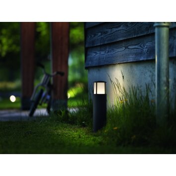 Borne lumineuse Philips Stock LED Anthracite, 1 lumière