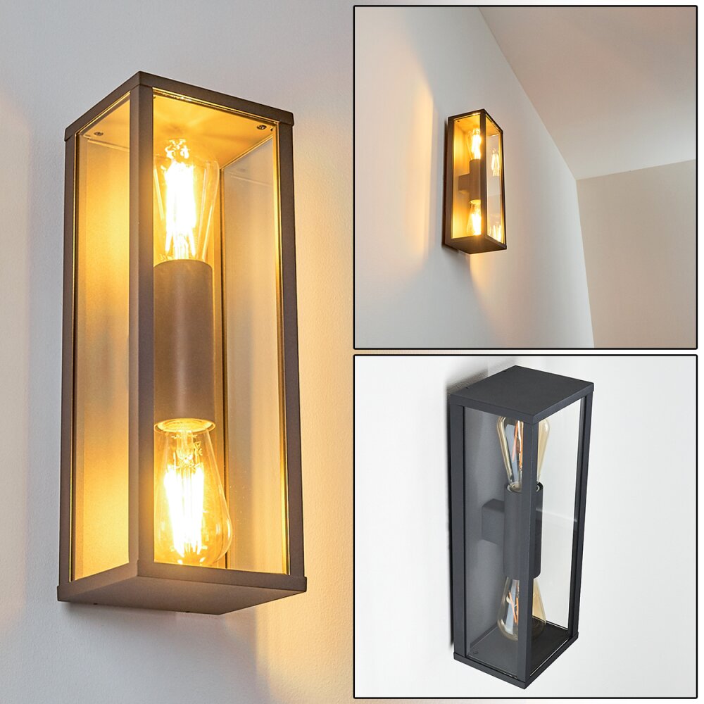Applique murale d'extérieur Kiwalik Anthracite, 2 lumières main product photo