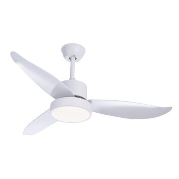 Ventilateur Globo RAMONA LED Blanc, 1 lumière, Télécommandes