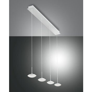 Suspension Fabas Luce Hale LED Blanc, 4 lumières